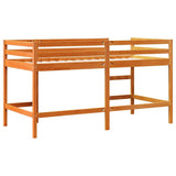 Kids' Loft Bed without Mattress with Ladder Wax Brown 90x190 cm Single 852399