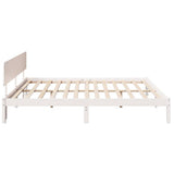Bed Frame with Headboard White 180 x 200 cm Solid Pine Wood 872096