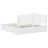 Bed Frame with Headboard White 200 x 200 cm Engineered Wood 3413562