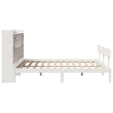 ZNTS Bookcase Bed without Mattress White 180x200 cm Super King Solid Wood Pine 3321841