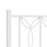 Metal Bed Frame without Mattress with Headboard White 150x200cm 376179