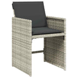 17 Piece Garden Dining Set with Cushions Light Grey Poly Rattan 3211247