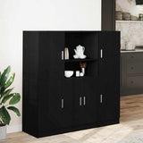 3 Piece Kitchen Cabinet Set Black Engineered Wood 3324152