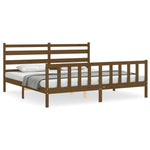 ZNTS Bed Frame without Mattress Honey Brown 200x200 cm Solid Wood Pine 3192059