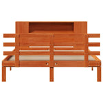 ZNTS Bookcase Bed without Mattress Wax Brown 120x190 cm Small Double Solid Wood Pine 3322720