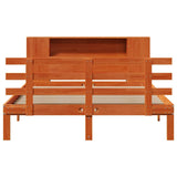 ZNTS Bookcase Bed without Mattress Wax Brown 120x190 cm Small Double Solid Wood Pine 3322720