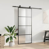 Sliding Door with Hardware Set Black 90x205 cm ESG Glass 3375859