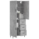 Highboard Concrete Grey 69.5x34x180 cm Engineered Wood 3196031