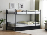 Twin Over Twin Bunk Bed with Two Storage Drawers & Full-Length Guard Rail, Heavy Duty Metal Bunk Bed 46245523