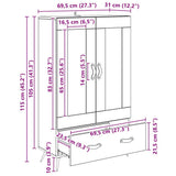 Highboard Old Wood 69.5 x 31 x 115 cm Engineered Wood and Glass 882505