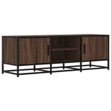 TV Cabinet Brown Oak 120x35x41 cm Engineered Wood and Metal 848843