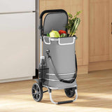 Shopping Trolley Grey 36.5 x 46.5 x 100.5 cm Oxford fabric 42002335