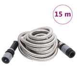 Garden Hose with Spray Nozzle Silver 0.6" 15 m Stainless Steel 154511
