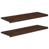 Window Sills 2 pcs Dark Brown 120 x 40 x 2 cm Solid Beech Wood 42048324