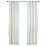 Blackout Curtains with Rings 2 pcs Velvet Cream 140x245 cm 134514
