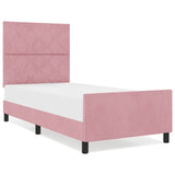 ZNTS Bed Frame Pink 90x190 cm Velvet 3344980