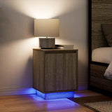 Bedside Cabinets with LED Lights 2 pcs Sonoma Oak 38x34x50 cm 861270
