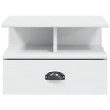Bedside Cabinet HILL White 40 x 31 x 27 cm Solid Pine Wood 42025044