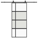 Sliding Door with Hardware Set Black 90x205 cm Tempered Glass 3375979