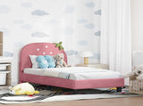 Toddler Bed Frame with Headboard Pink 70 x 140 cm Velvet 42011064