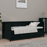 Day Bed without Mattress Black 75x190 cm Small Single Solid Wood Pine 820920
