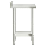 Kitchen Work Table with Backsplash 55x55x93 cm Stainless Steel 376456