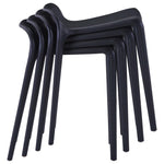 ZNTS Stackable Stools 4 pcs Black Plastic 247281