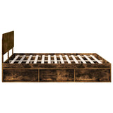 Bed Frame Smoked Oak 180 x 200 cm Solid Pine Wood 3412046