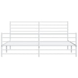 Metal Bed Frame without Mattress with Footboard White 200x200cm 352393