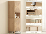 Slim Bathroom Cabinet with Silent Drawer Rail for Scandinavian, Japanese Styles - Wood-Effect T3398P423556