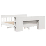 ZNTS Bookcase Bed without Mattress White 180x200 cm Super King Solid Wood Pine 3323174
