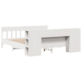 ZNTS Bookcase Bed without Mattress White 180x200 cm Super King Solid Wood Pine 3323174