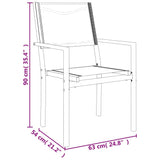 3 Piece Garden Dining Set Black Steel and Textilene 3200726