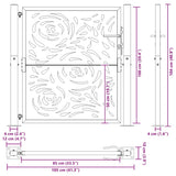 Garden Gate 100x100 cm Weathering Steel Flame Design 4100994