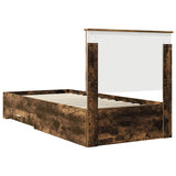 Bed Frame with Headboard Smoked Oak 90 x 200 cm Engineered Wood 3411354