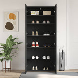 Shoe Cabinet with Door Black 80 x 35.5 x 180 cm Engineered wood 3333837