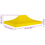 Party Tent Roof 4.5x3 m Yellow 270 g/m 315374