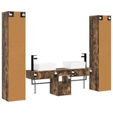 Bathroom Furniture Set 5 pcs Smoked Oak 33 x 34.5 x 160 cm 3406018