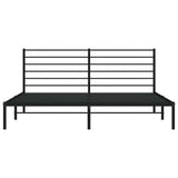 Metal Bed Frame without Mattress with Headboard Black 180x200cm 352323
