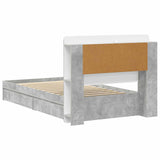 Bed Frame with Storage with Drawer Concrete Grey 90 x 190 cm 3433625