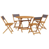 5 Piece Garden Dining Set Anthracite Fabric and Solid Wood 3281773