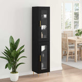 Highboard 2 pcs Black Oak Glass 3416198