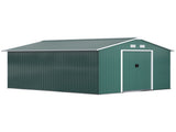 12.5 x 11.1ft Steel Sliding Door Storage Shed - Green T3398P317801