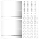 Embedded Fence Post 44 pcs Grey 200 cm Powder-Coated Steel 3335943