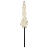 Parasol Sand Polyester 2m x 2m Collapsible Garden Parasol 313844