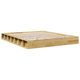 Bed Frame Oak Solid Oak Wood, Plywood Slats Double Bed Frame 3324123