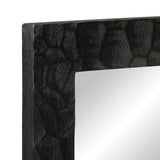 Bathroom Mirror Black 50x70x2.5 cm Solid Wood Mango and Glass 356850