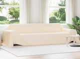Throw Blankets 6 pcs Cream 350 x 270 cm Fleece 42017139