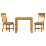 Dining Set 3 pcs Grey Solid Oak Wood 3430320