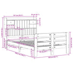 Bookcase Bed without Mattress 135x190 cm Double Solid Wood Pine 3309986